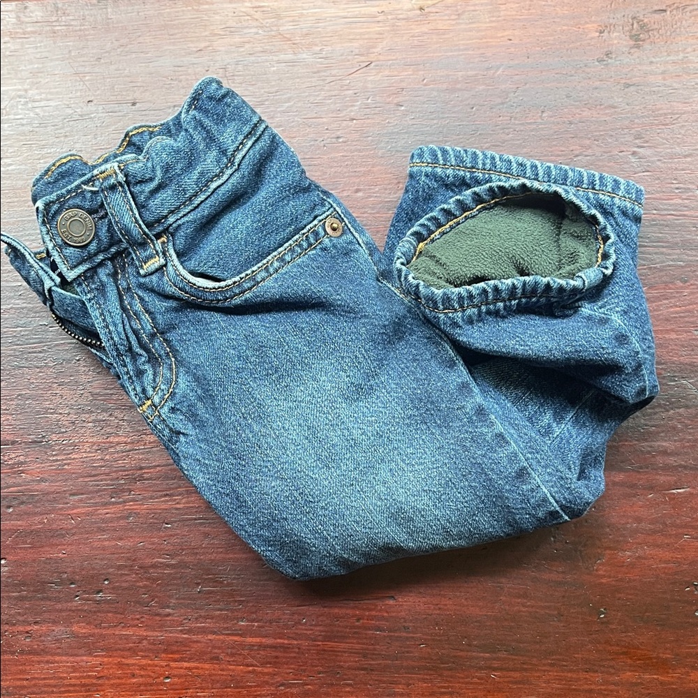 2T GAP fleece lined Blue Denim Jeans